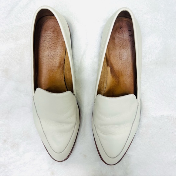 MADEWELL Frances Genuine Leather Ivory Cream Loafers Block Heel Shoes Sz… - Picture 4 of 14